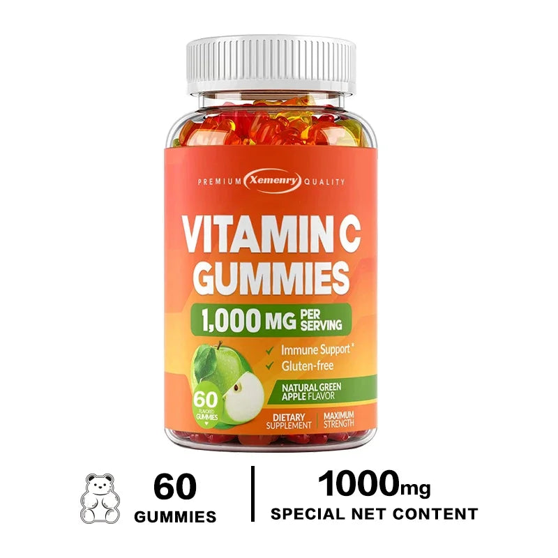 Vitamin C Gummies 1000mg - Natural Antioxidant That Supports A Healthy Immune System and Promotes Cell Production