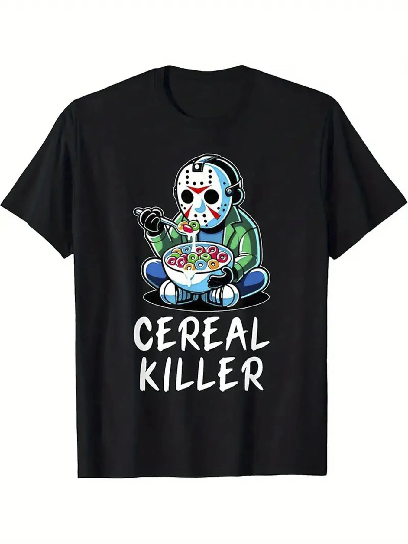Mens 100 Cotton Cereal Killer Graphic T-Shirt