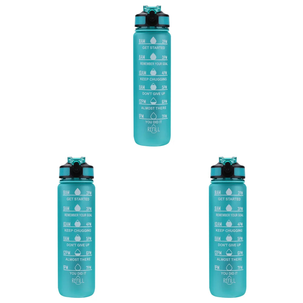 1000ml Water Bottle with Time Scale Outdoor Fitness Bike Water Cup