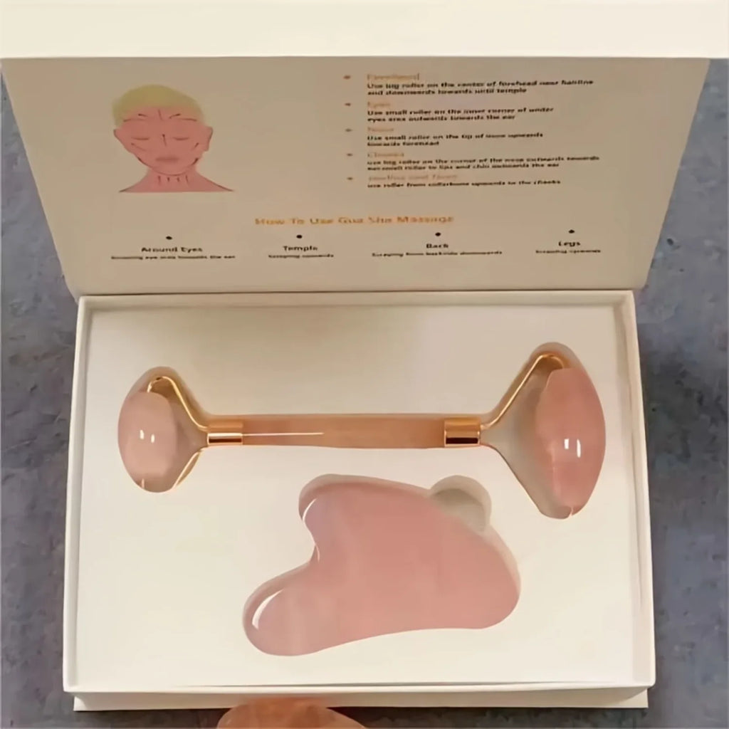 Jade Roller & Gua Sha Set for Eye, Neck & Skin Care