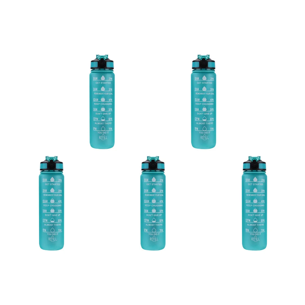 1000ml Water Bottle with Time Scale Outdoor Fitness Bike Water Cup