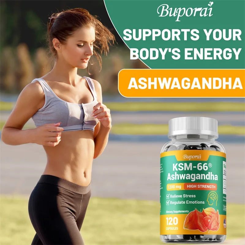 KSM-66 Ashwagandha Supplement - Support Energy, Stamina & Memory & Performance, Relieves Stress, Promotes Deep Sleep