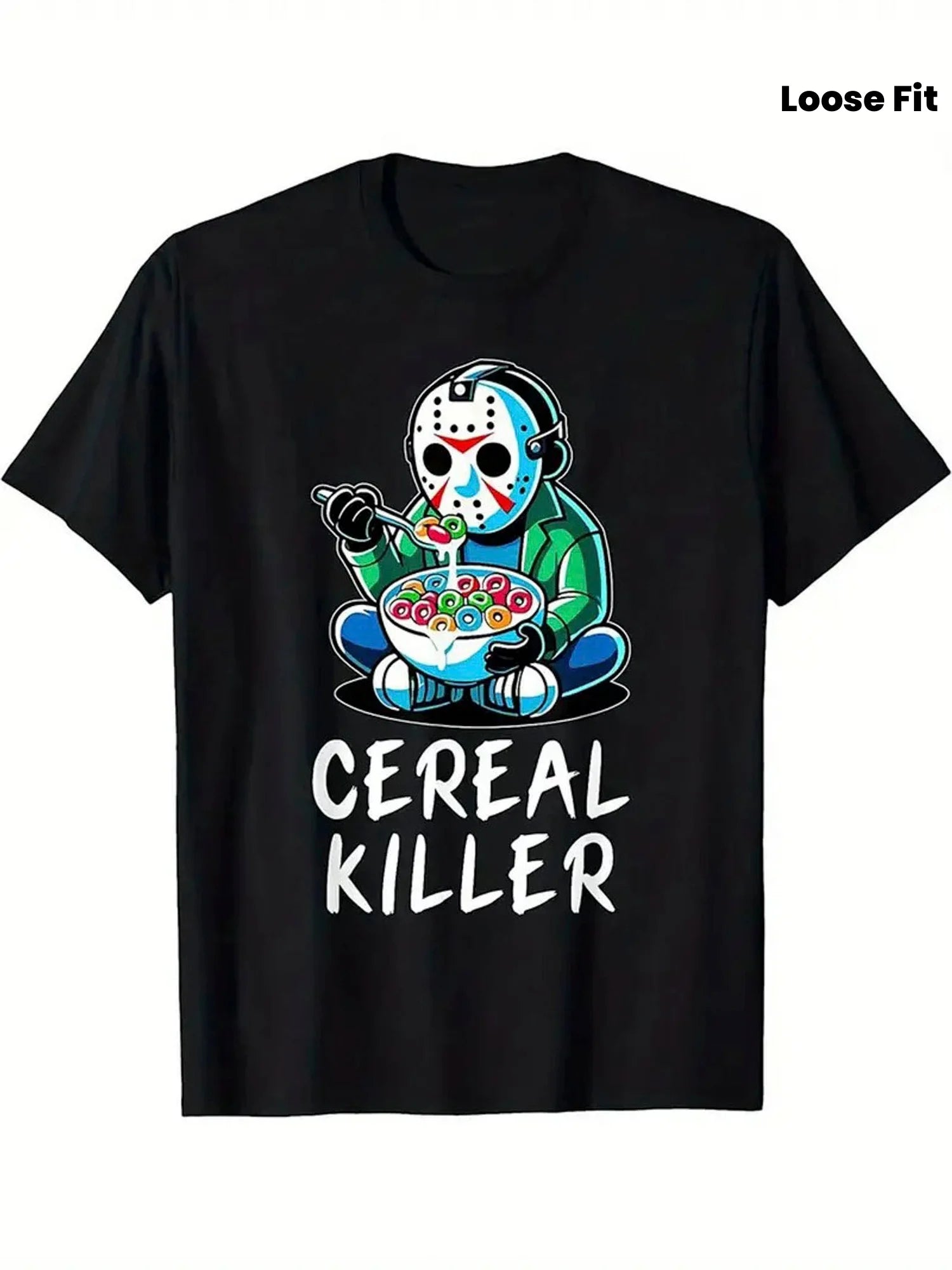 Mens 100 Cotton Cereal Killer Graphic T-Shirt