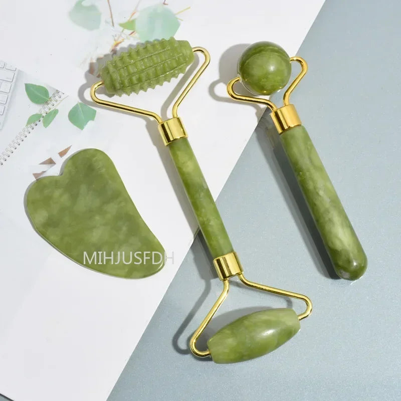 Natural Jade Roller Massager for Face Body Back Foot Massage Roller