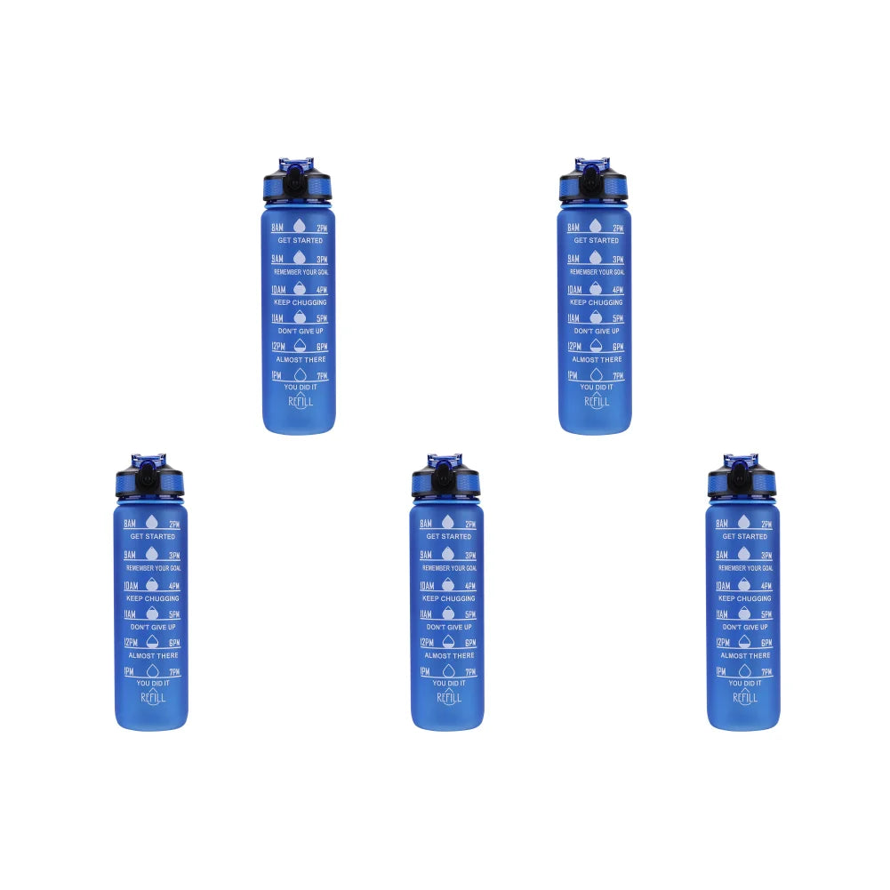 1000ml Water Bottle with Time Scale Outdoor Fitness Bike Water Cup