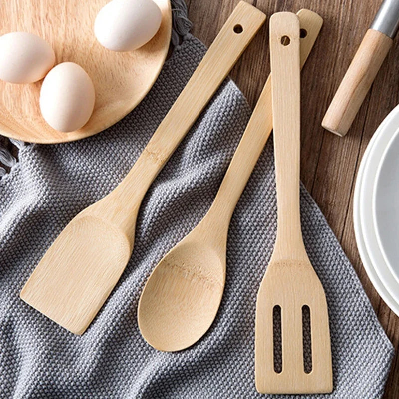 Non-Stick Pan Spatula Natural Bamboo Household Kitchen Spatula Spoon Cooking Utensils Dinner Food Wok Shovel Kitchen Accessories