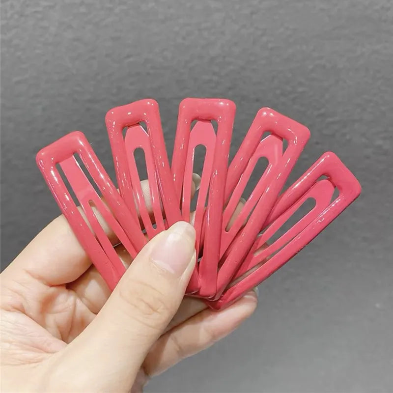 Oil Geometric Rectangle Hair Clips Candy Color
