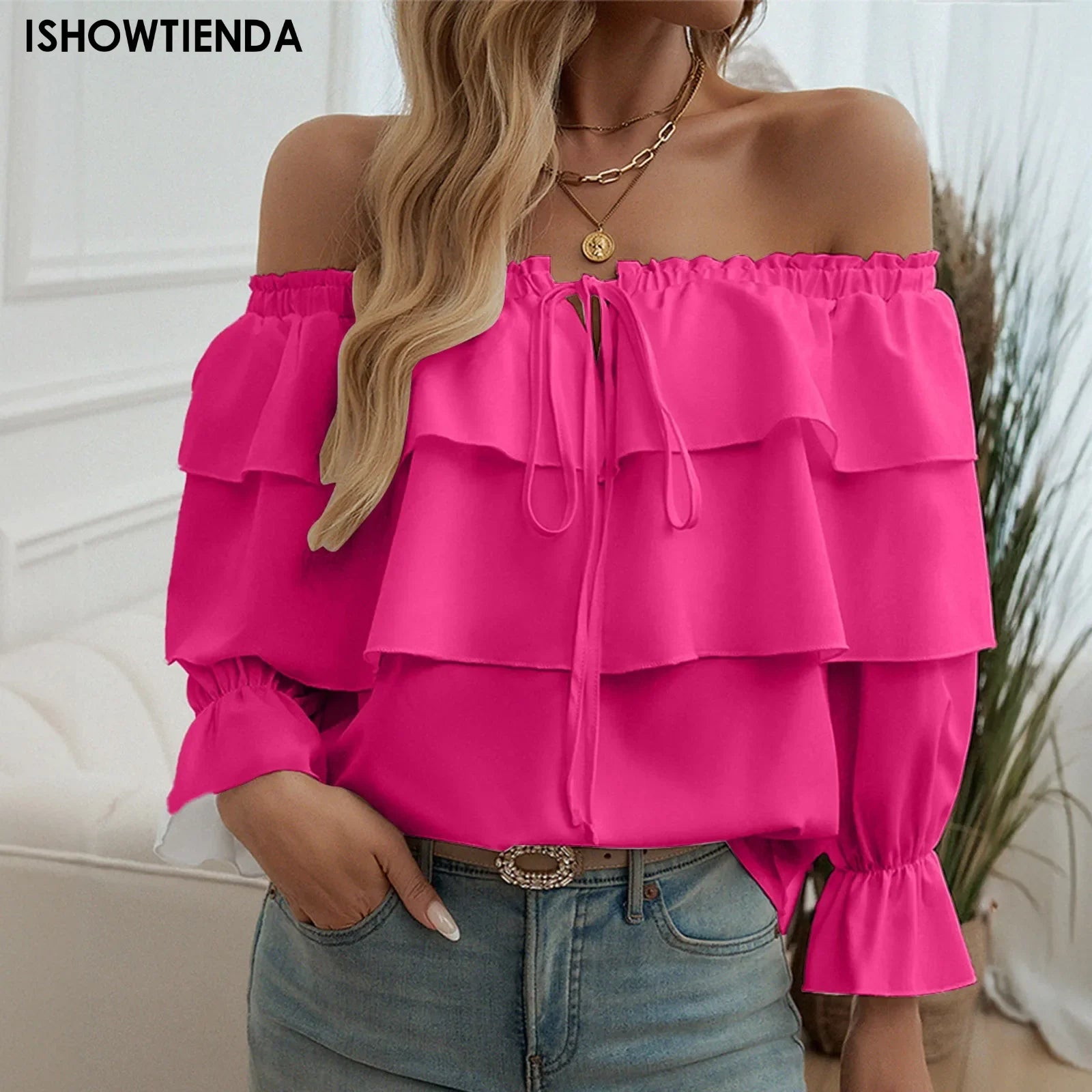 Sexy One Shoulder Bow Knot Shirt For Women Clothing 2025 Summer Tops