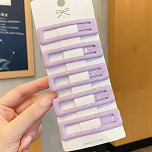 Oil Geometric Rectangle Hair Clips Candy Color