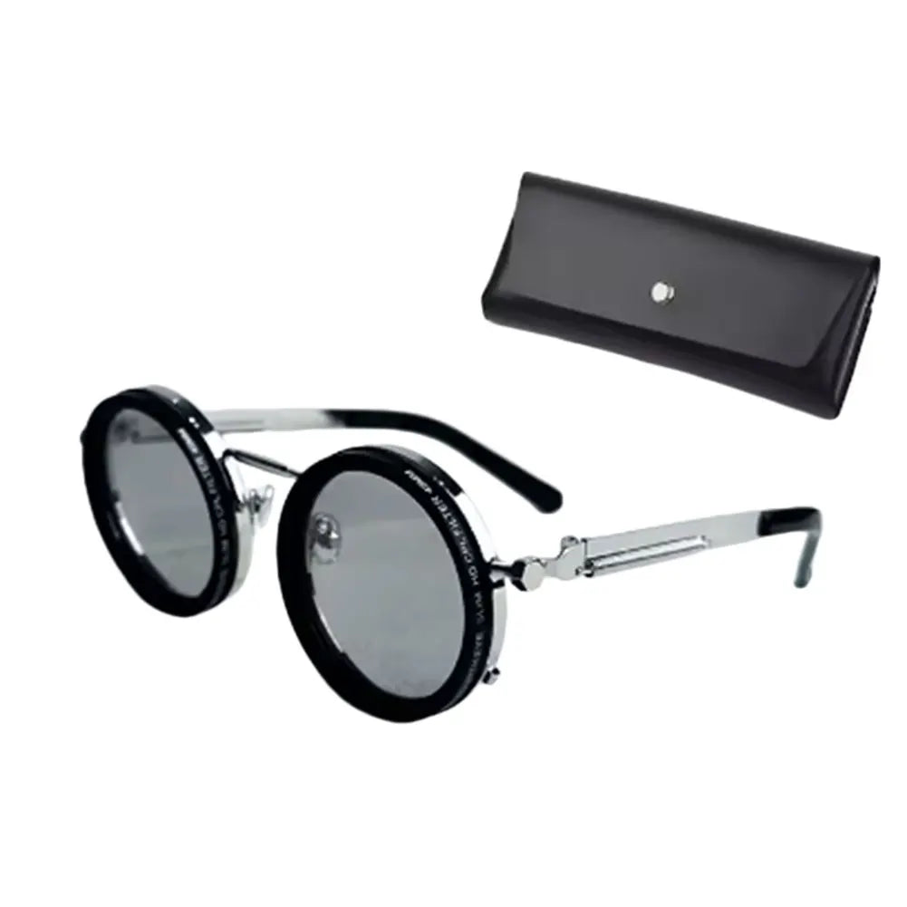 Adjustable 1-9 Sunglasses with ND Filter Lenses Rounded Polarized Sunglasses for Men