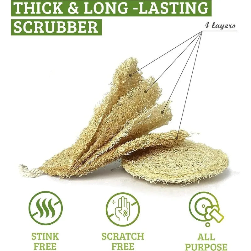Natural Loofah Dish Sponge 100% Biodegradable Dishwashing