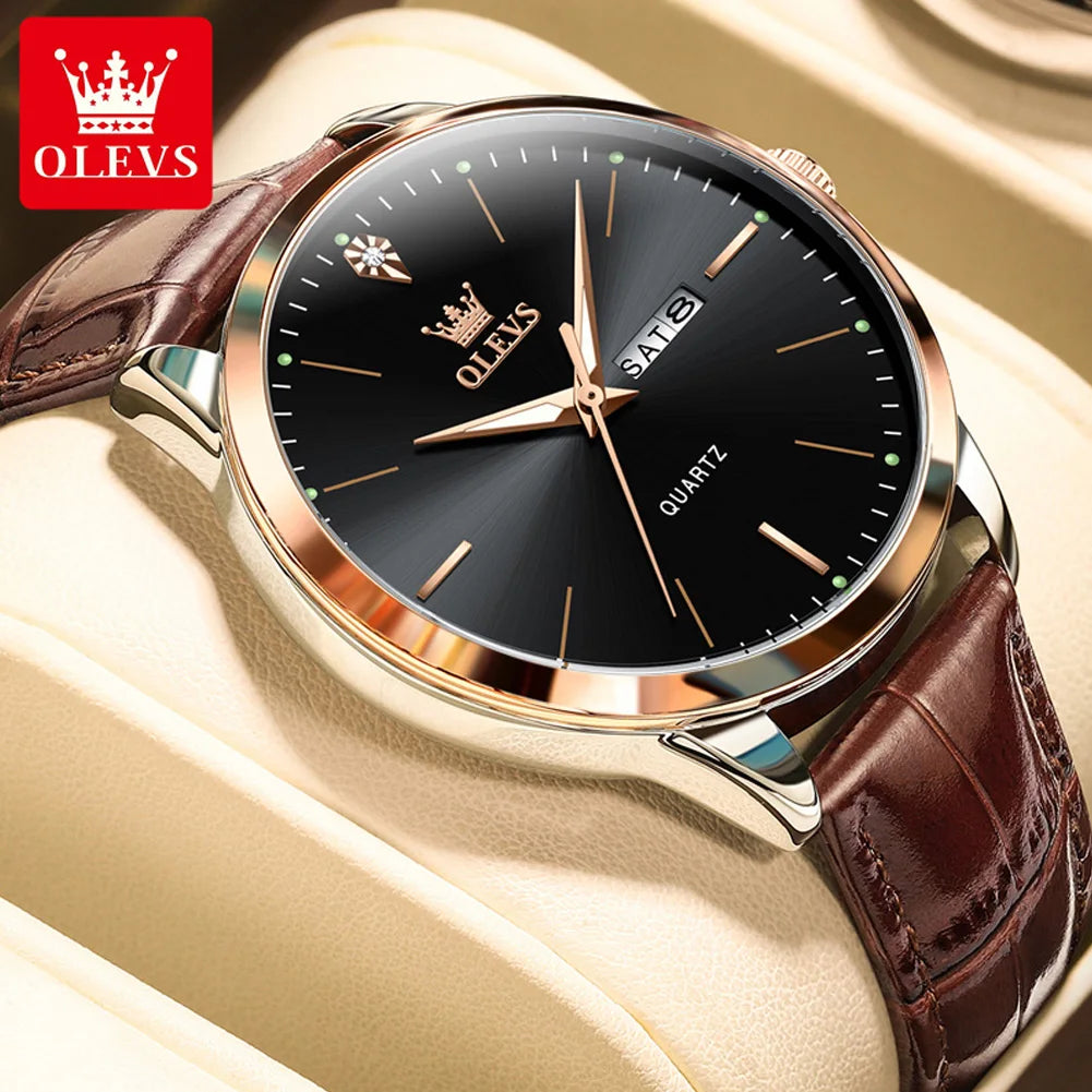 Fashion Business Brand Original Men Watches Leather Strap