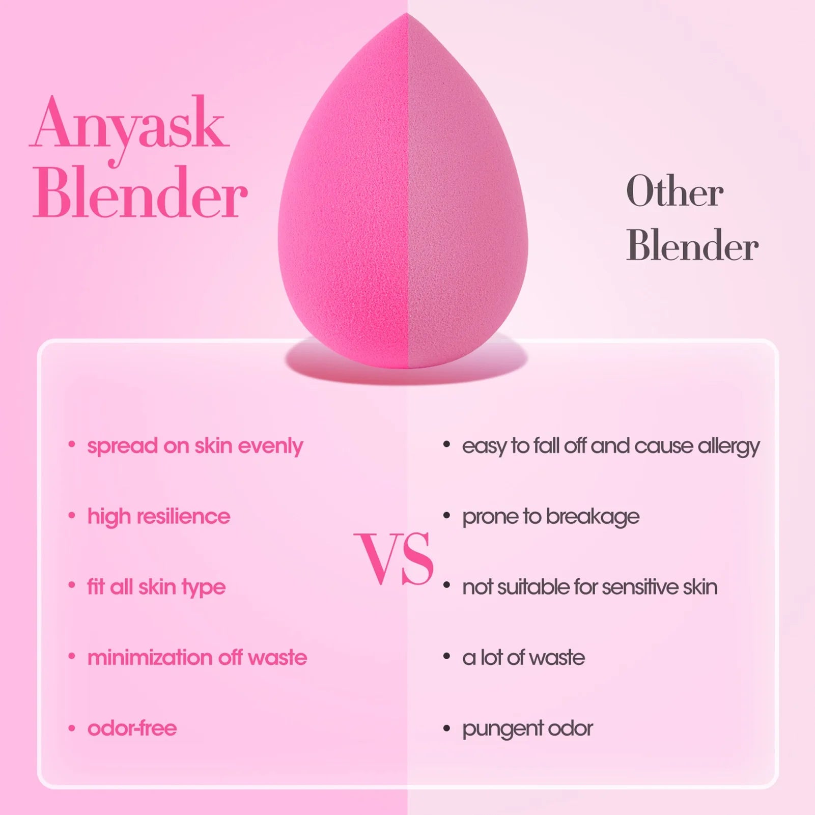 Pink Professional Beauty Cosmetic Sponges