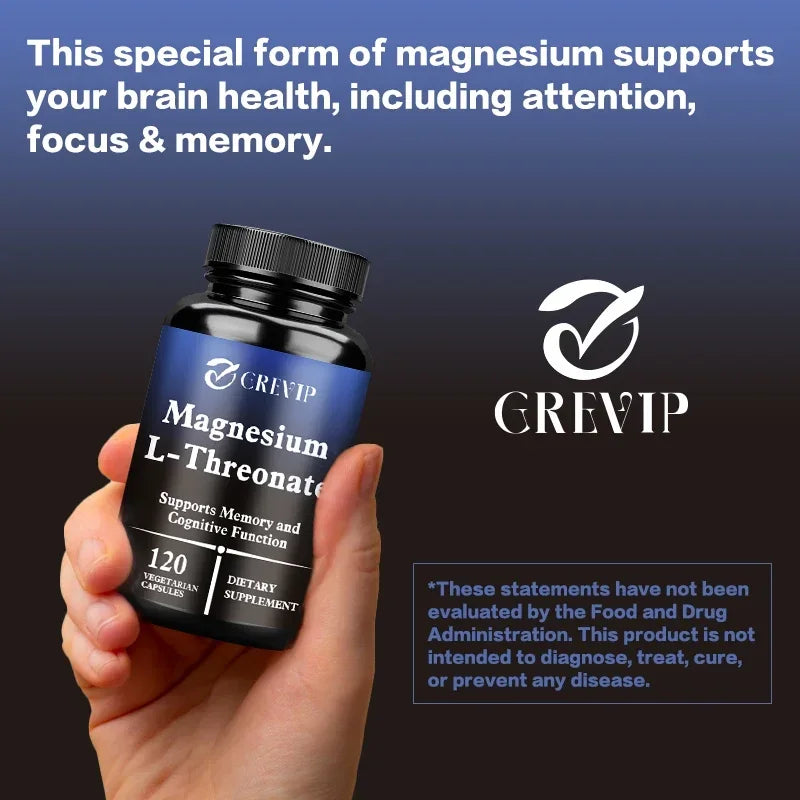 Magnesium L-Threonate Supplement – Promotes Brain Health, Memory, Concentration and Cognition