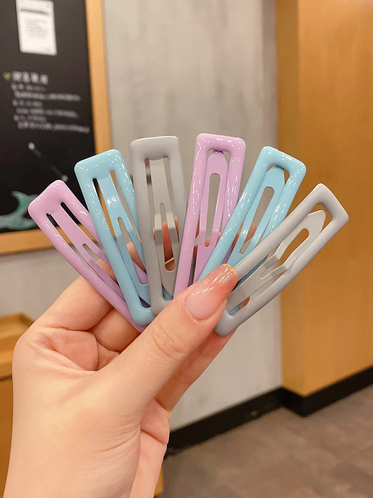 Oil Geometric Rectangle Hair Clips Candy Color