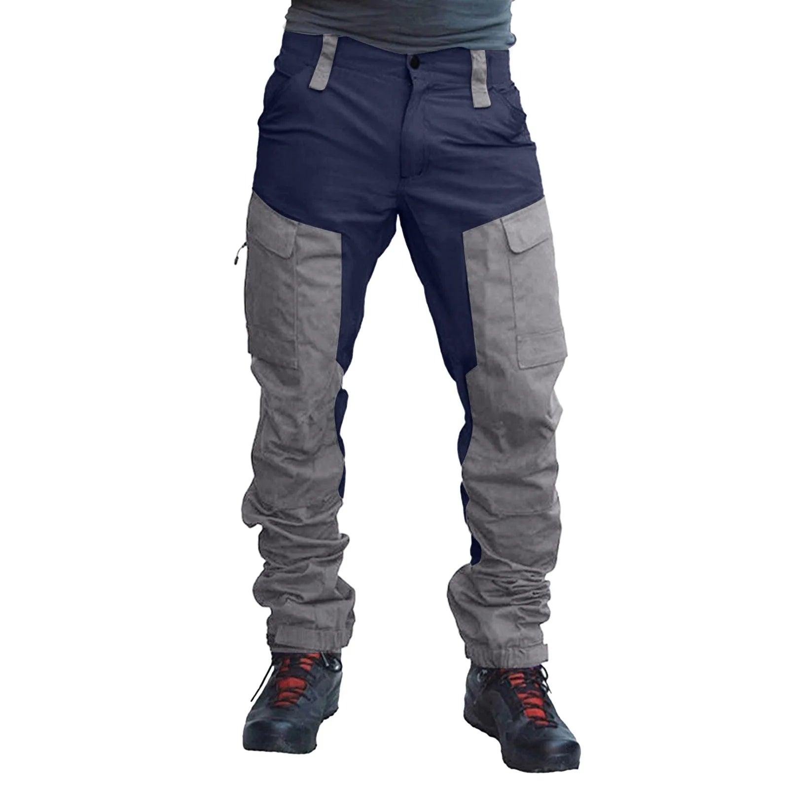 Men'S Cargo Pants Two Tone Patchwork Casual Cargo Pants