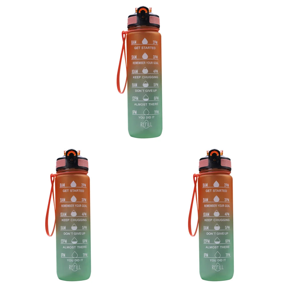 1000ml Water Bottle with Time Scale Outdoor Fitness Bike Water Cup