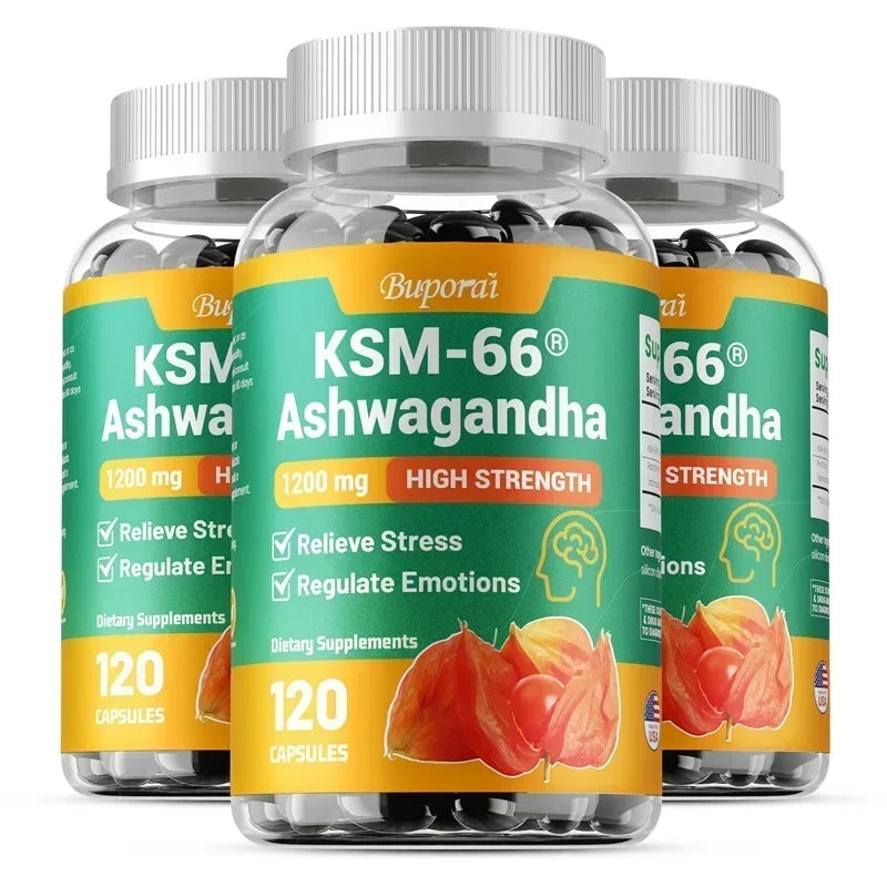KSM-66 Ashwagandha Supplement - Support Energy, Stamina & Memory & Performance, Relieves Stress, Promotes Deep Sleep