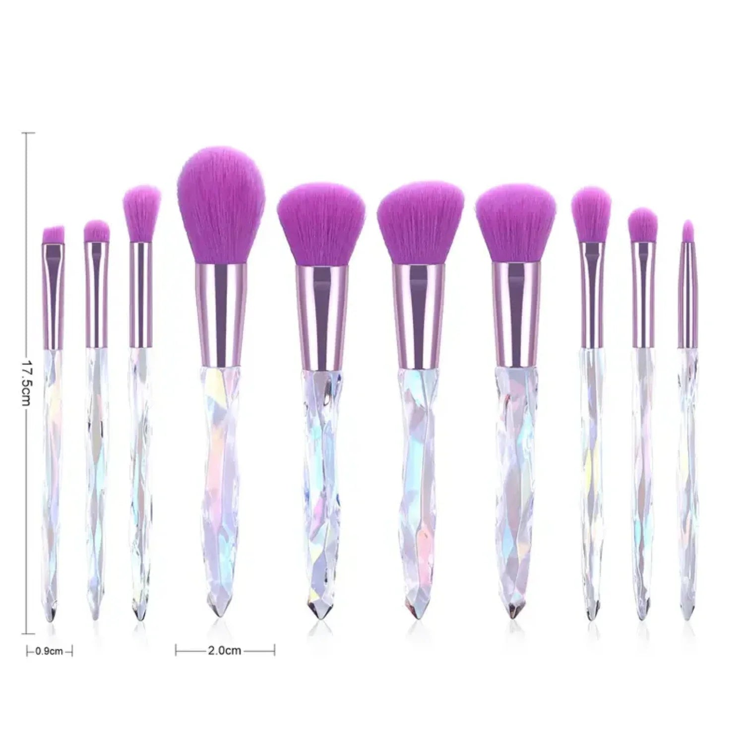 Soft and Luxurious Travel Beauty Tools - Crystal Acrylic Handle Eye Makeup Brush Set