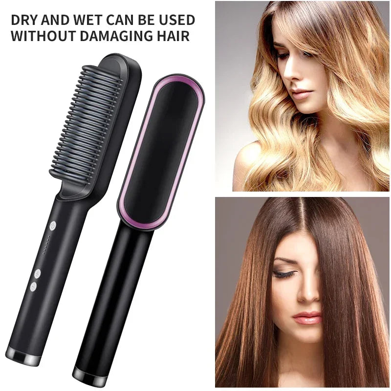 Professional Quick Heated Electric Hot Comb Hair Straightener