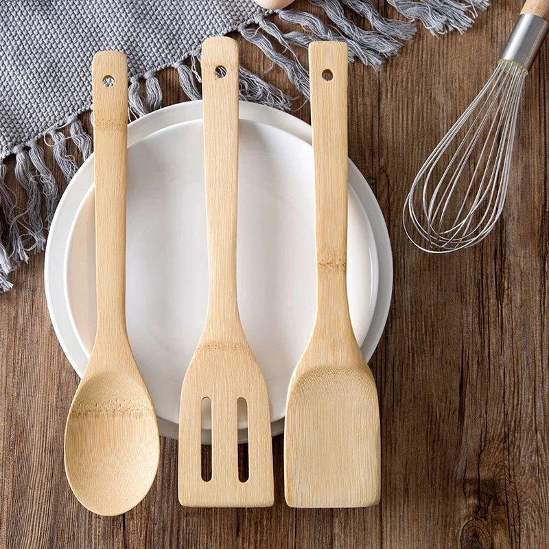 Non-Stick Pan Spatula Natural Bamboo Household Kitchen Spatula Spoon Cooking Utensils Dinner Food Wok Shovel Kitchen Accessories