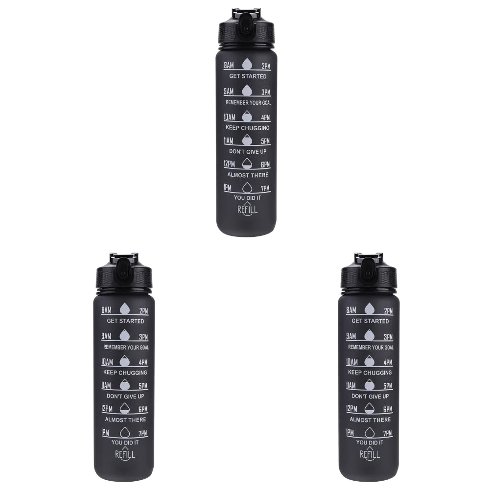 1000ml Water Bottle with Time Scale Outdoor Fitness Bike Water Cup