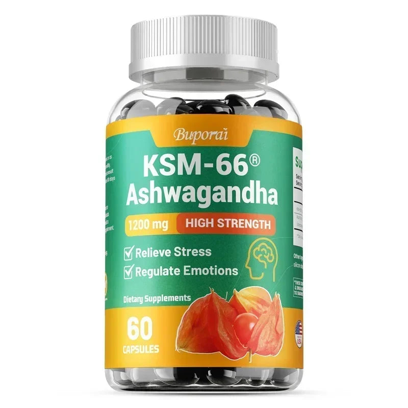 KSM-66 Ashwagandha Supplement - Support Energy, Stamina & Memory & Performance, Relieves Stress, Promotes Deep Sleep